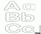 Letters A, B and C of the bubble alphabet 