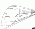 A bullet train or high speed passenger train