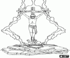 The crucifixion of Jesus, Christ nailed to the cross