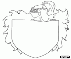 Coat of arms of a medieval knight to decorate