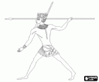 Egyptian soldier with a spear ready to strike
