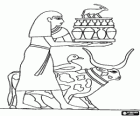 Character of Ancient Egypt with offerings to the Gods