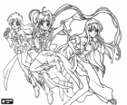 Luchia, Hanon and Lina, the singers in acting to protect the seas from the evil beings