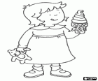 Rosie eating an ice cream. Rosie is Caillou's little sister