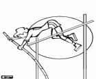 Athlete practicing the pole vault