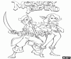 Monkey Island, an adventures video game. Guybrush Threepwood and Elaine Marley, the main protagonists