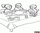 Children sitting at the dining table