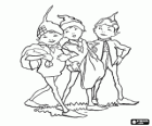 Three brownies, little elves that live in the houses and help with housework