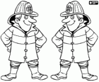 Two friendly firefighters agents