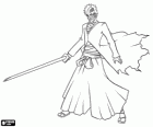 Hollow Ichigo, Ichigo with his Hollow mask and a sword
