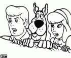 Scooby-doo with his friends Fred and Daphne