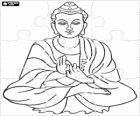 Puzzle of Buddhism - Buddha Gautama seated