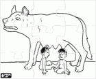 Puzzle of the Roman Empire - Romulus and Remus, the founders of Rome, suckled by a she-wolf