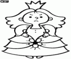 The little princess with a crown on the head is angry