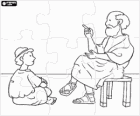 Puzzle of Ancient Greece - Teacher talking with the student