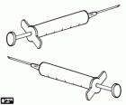 Two syringes to give injections