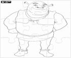 Puzzle of Shrek, the ogre hero of fantastic adventures