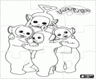 Puzzle of The Teletubbies embraced in circle