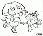 Puzzle of Dora the Explorer and her friend Boots the monkey