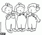 The Triplets: Tessa, Annie and Nellie. Three little sisters, characters created by Roser Capdevila