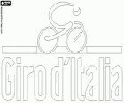 Logo of the Giro d'Italia, cycling competition en route, which takes place in stages over three weeks in Italy