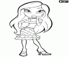 Bratz girl with a nice blouse and skirt with ruffles