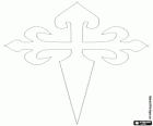 The Cross of Saint James, a Latin cross simulating a sword. The emblem of the Order of Santiago is said to have originated in the era of the Crusades
