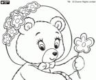 Mrs Tubby Bear with a flower. The neighbour of Noddy