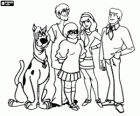 Scooby Doo and all the gang: Shaggy, Velma, Fred and Daphne