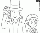 Professor Layton and his assistant Luke Triton, main protagonists of the mystery and puzzle games for Nintendo