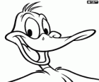 Face of Daffy Duck in the Looney Tunes