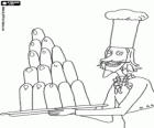 The Chef of the palace with a tray full of food. A character from Little princess