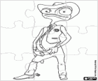 Puzzle with the Chameleon Rango believed to be a hero and self-proclaimed sheriff of Dirt