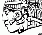 Head profile of a Mayan warrior