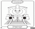 Percy, the youngest locomotive, green coloured and with the number 6. Percy is the best friend of Thomas