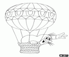 The little mole flying in a hot air balloon