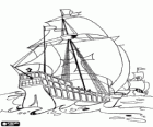 The ships of Columbus's first voyage was the ship Santa Maria, and the caravels, the Pinta and the Nina