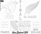 France - New Zealand. Final World Championship Rugby 2011 is celebrated on October 23, 2011