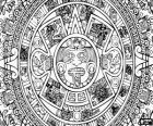 Central fragment of the Aztec calendar, the representation of the sun