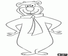 Yogi Bear dressed up with hat, collar and tie