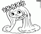 The fairy Amálka with her long blond hair and a crown of flowers on her head