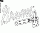Atlanta Braves logo, professional baseball team of the Eastern Division, National League. Atlanta, Georgia