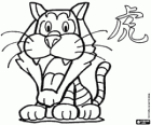 The tiger, the tiger sign, the Year of the Tiger. The third sign of the twelve animals of Chinese Zodiac
