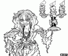 Tia Dalma, the voodoo priestess with a candelabrum in her hand