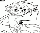 Ray Kon or Rei Kon, Beyblade character with the Ying and Yang strip around the head