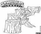 Skylander Stump Smash, the hammer creature has wooden logs instead of arms. Skylanders Life