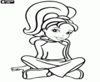 Polly sitting on the floor, the main protagonist of Polly Pocket