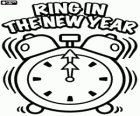 Alarm clock that rings when the new year arrives at midnight