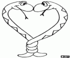 Two lovers snakes. The snakes make the shape of a heart