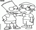 Bart Simpson and Milhouse Van Houten, two great friends